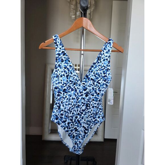 TOMMY BAHAMA Palm Modern Leopard-Print One-Piece Swimsuit SIZE 6 - Picture 4 of 6